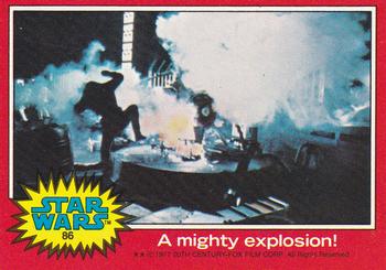 1977 Topps Star Wars #86 A mighty explosion! Front