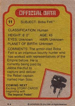 1980 Topps Star Wars: The Empire Strikes Back #11 Boba Fett Back