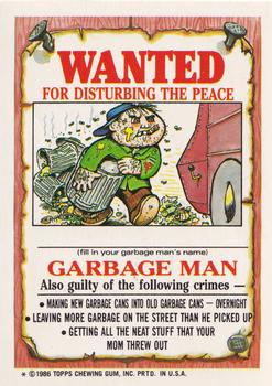 1986 Topps Garbage Pail Kids Series 3 #104b Barren Aaron Back