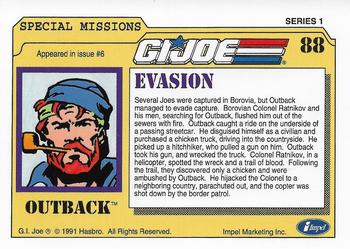 1991 Impel G.I. Joe #88 Evasion Back