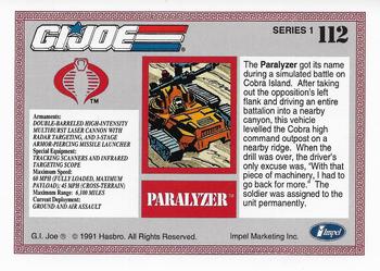 1991 Impel G.I. Joe #112 Paralyzer Back