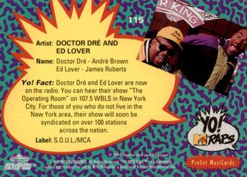 1991 Pro Set Yo! MTV Raps #115 Ed Lover and Doctor Dré Back