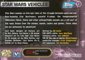 1997 Topps Star Wars Vehicles #1 Title Card Back