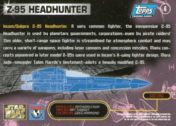 1997 Topps Star Wars Vehicles #6 Z-95 Headhunter Back