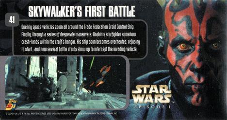 2000 Topps 3Di Star Wars: Episode I #41 Skywalker's First Battle Back
