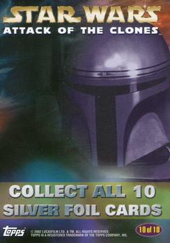 2002 Topps Star Wars: Attack of the Clones - Silver Foil #10 Jango Fett & Troopers Back
