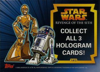 2005 Topps Star Wars Revenge of the Sith - Holograms #1 Yoda Back