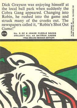 1989 Topps Batman Deluxe Reissue Edition #27A Striking Out the Cobra Back