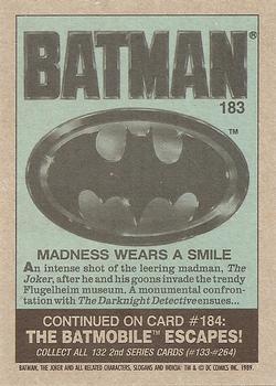 1989 Topps Batman #183 Madness Wears a Smile Back