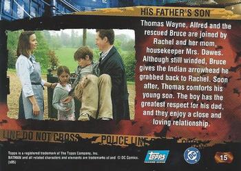 2005 Topps Batman Begins #15 His father's son Back