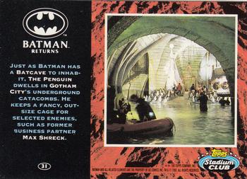 1992 Stadium Club Batman Returns #31 Just as Batman has a Batcase to inhabit, The Back