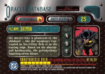 1996 SkyBox DC Outburst: Firepower #25 Batman Back