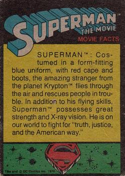 1978 Topps Superman: The Movie #151 Flying Over the Dam Back