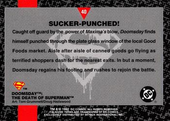 1992 SkyBox Doomsday: The Death of Superman #40 Sucker-Punched! Back