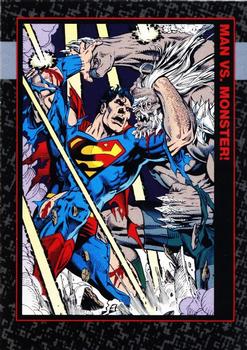 1992 SkyBox Doomsday: The Death of Superman #71 Man vs. Monster! Front
