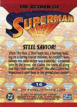 1993 SkyBox The Return of Superman #16 Steel Savior! Back