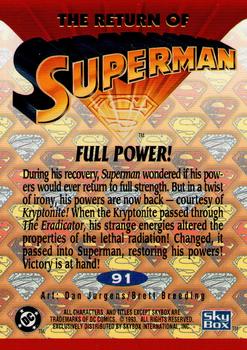 1993 SkyBox The Return of Superman #91 Full Power! Back