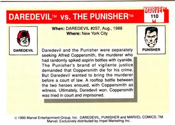 1990 Impel Marvel Universe #110 Daredevil vs. Punisher Back
