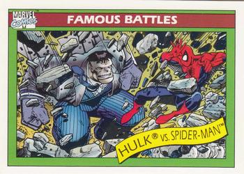 1990 Impel Marvel Universe #114 The Hulk vs. Spider-Man Front