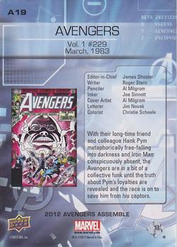 2012 Upper Deck Avengers Assemble - Classic Covers #A19 Avengers - Vol. 1 #229 - March, 1983 Back