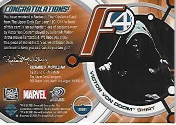 2005 Upper Deck Fantastic Four - Costume Cards #DD1 Victor Von Doom Back
