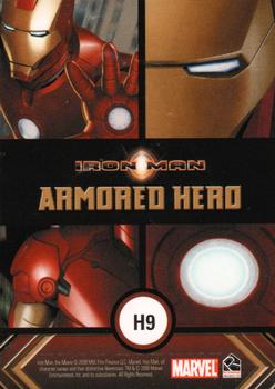 2008 Rittenhouse Iron Man - Armored Hero #H9 (shattering) Back