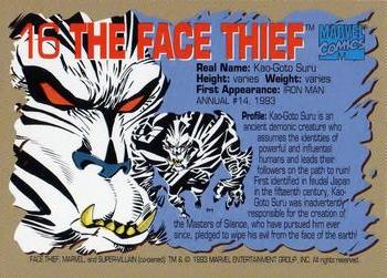 1993 Marvel Comics Annuals #16 Face Thief Back