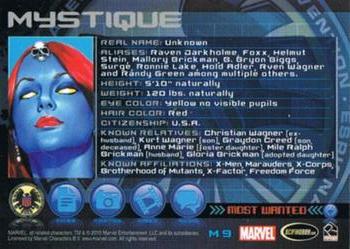 2010 Rittenhouse Marvel Heroes and Villains - Marvel's Most Wanted #M9 Mystique Back