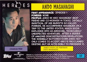 2008 Topps Heroes #19 Ando Masahashi Back