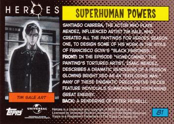 2008 Topps Heroes #81 Superhuman Powers Back