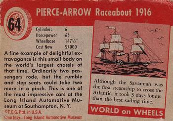 1953-55 Topps World on Wheels (R714-24) #64 1916 Pierce Arrow Raceabout Back