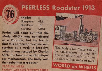 1953-55 Topps World on Wheels (R714-24) #76 1913 Peerless Roadster Back