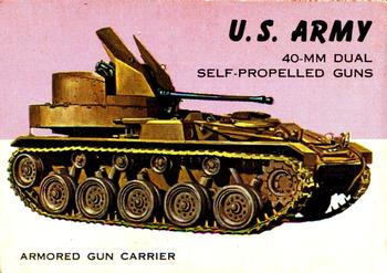 1953-55 Topps World on Wheels (R714-24) #62 US Army Self-Propelled 40mm Guns Front