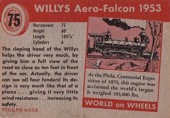 1953-55 Topps World on Wheels (R714-24) #75 1953 Willys Aero Falcon Back