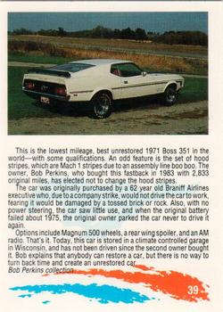 1992 Performance Years Mustang Cards #39 '71 Boss 351 Back