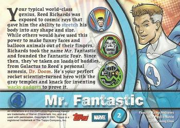 2001 Topps Marvel Legends - Foil #2 Mr. Fantastic Back