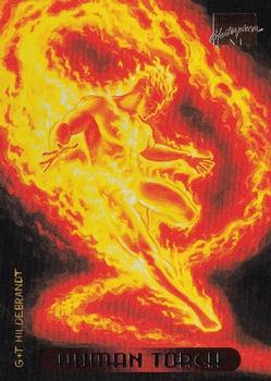 1994 Fleer Marvel Masterpieces Hildebrandt Brothers #52 Human Torch Front