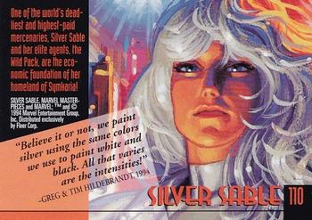 1994 Fleer Marvel Masterpieces Hildebrandt Brothers #110 Silver Sable Back