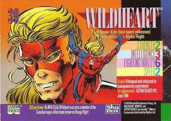 1993 SkyBox Marvel Universe #39 Wildheart Back