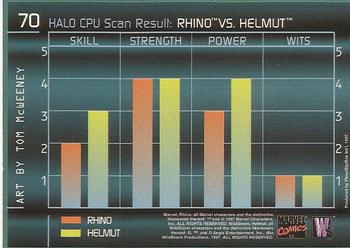 1997 Fleer/SkyBox Marvel vs. Wildstorm #70 Rhino vs. Helmut Back