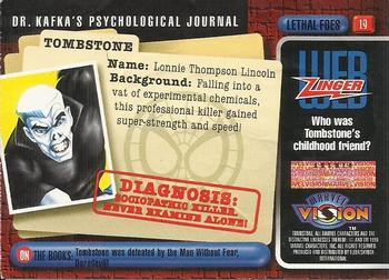 1996 Fleer/SkyBox Marvel Vision #19 Tombstone Back