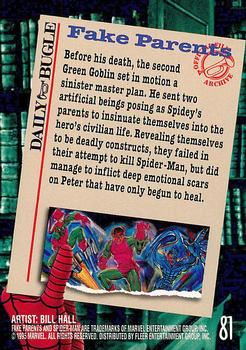 1995 Fleer Ultra Spider-Man #81 Fake Parents Back