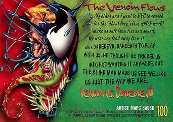 1995 Fleer Ultra Spider-Man #100 Venom vs. Daredevil Back