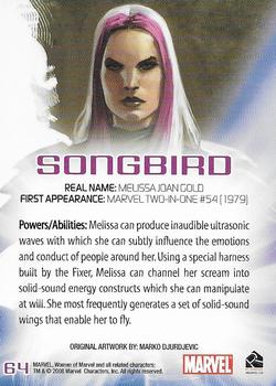 2008 Rittenhouse Women of Marvel #64 Songbird Back