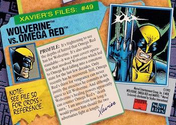 1993 SkyBox X-Men Series 2 #49 Wolverine Back