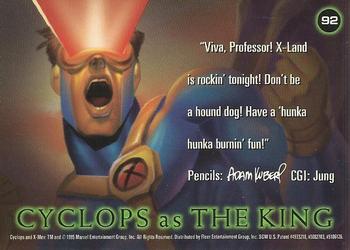 1995 Ultra X-Men Chromium #92 Cyclops Back
