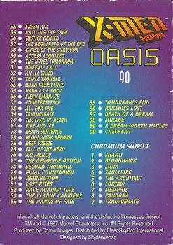 1997 Fleer/SkyBox X-Men 2099 Oasis #90 Checklist Back