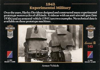 1992-93 Collect-A-Card Harley Davidson #143 1942 Experimental Military Back