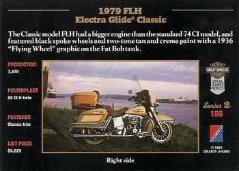 1992-93 Collect-A-Card Harley Davidson #168 1979 FLH Electra Glide Classic Back