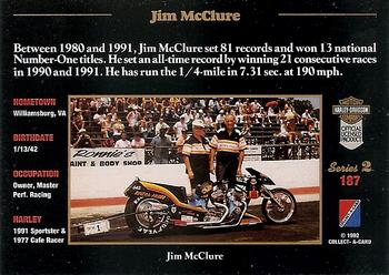 1992-93 Collect-A-Card Harley Davidson #187 Jim McClure Back